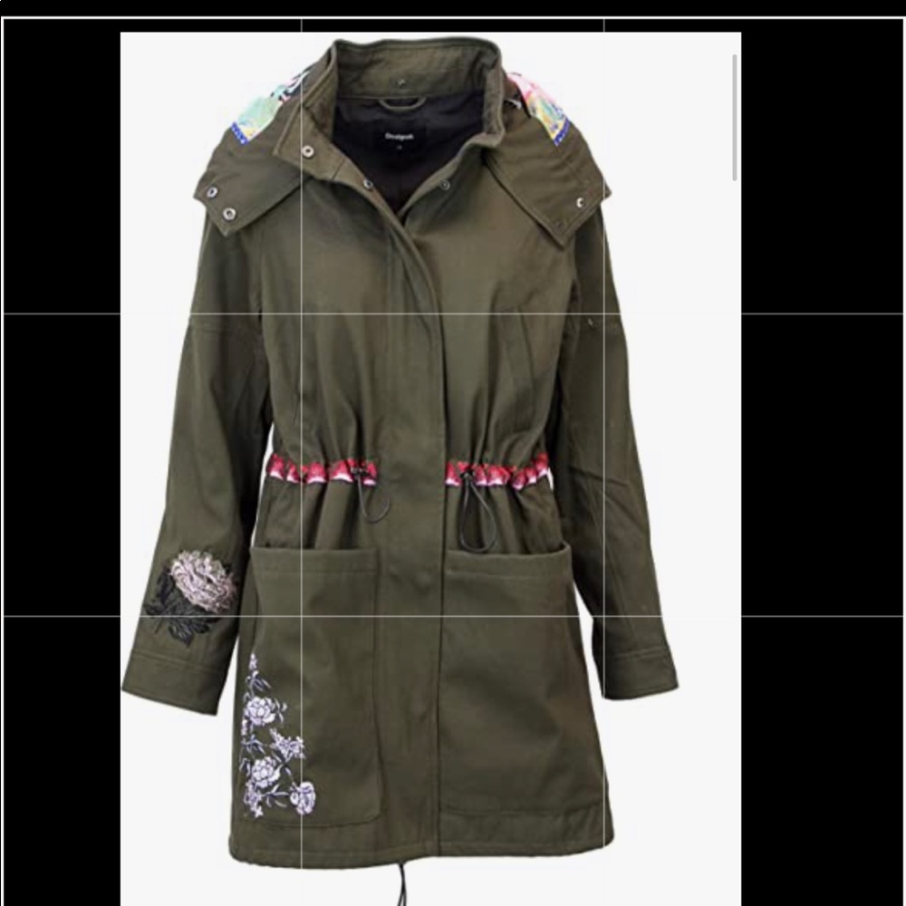 Desigual “CHAQ_MANILA” Khaki Green w/🌺🌸Jacket 🤩